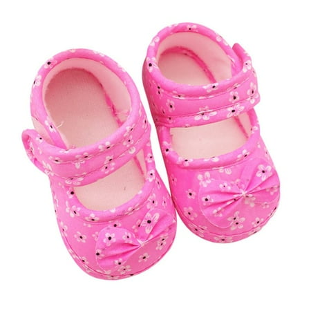 

Wuffmeow Newborn Pre Walking Shoes Bow Flower Toddler Shoes Baby Shoes 0-18M Baby First Walker