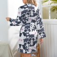 thumbnail image 5 of Short Robes Long Sleeve for Women - Cartoon Raccoon Soft Women's Belted Bathrobe Nightgown V Neck Cuteness Sleepwear Loungewear Dressing Gown, 5 of 7
