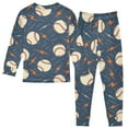 thumbnail image 2 of joogoo Baseballs with Lightning 2 Piece Long Sleeve Tee and Pants Cotton Pajama Set 6Y, 2 of 7