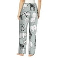 thumbnail image 3 of Xecao African Animals Women's Straight Lounge Pajama Pants: The Epitome of Relaxed Sleepwear, 3 of 9