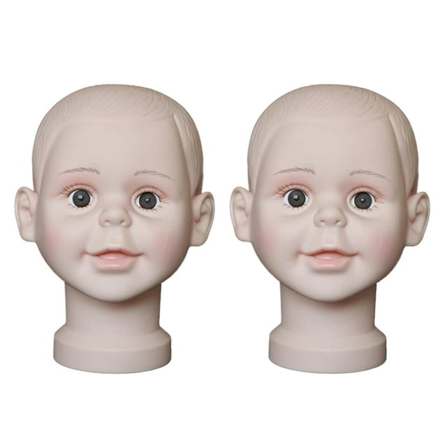 2Pcs 16'' Child Hat Toupee Glasses Jewelry Scarf Display Model