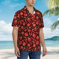thumbnail image 5 of Balery Tomatoes And Chili Print Men's Hawaiian Shirts Short Sleeve Beach Shirt Relaxed Fit Vacation Button Down Shirts-X-Large, 5 of 9