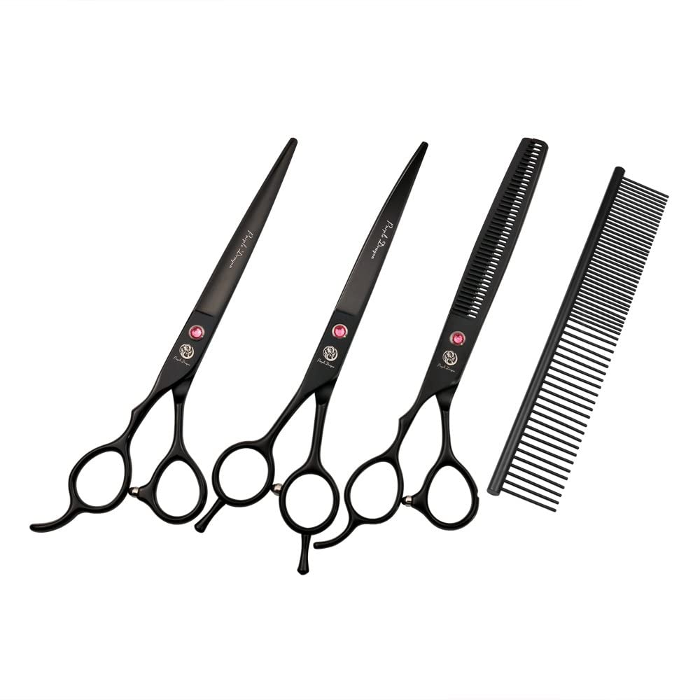 7.0" Left Handed Dog Grooming Hair Cutting Scissor &Curved &Thinning