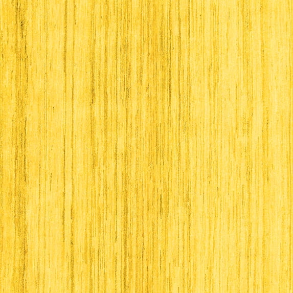 Ahgly Company Machine Washable Indoor Square Solid Yellow Modern Area Rugs, 5' Square