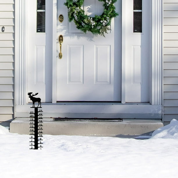 Snow Gauge Snow Measuring Stick Outdoor Measuring Gauge Winter Iron Art Snow Gauge Inches Christmas Decorations Outdoor Yard Stake