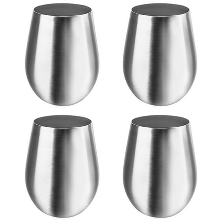 

Stainless Steel Unbreakable Wine Glasses- 4 Wine Glasses Portable Wine Tumbler for Outdoor Events Picnics