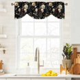 thumbnail image 4 of Tie Up Valances for Windows, Vintage Black Floral Adjustable Valance Curtains Window Treatment for Living Room, Spring Seasonal Botanical Blooms Rod Pocket Kitchen Curtains & Drapes 42x12 Inch, 4 of 9