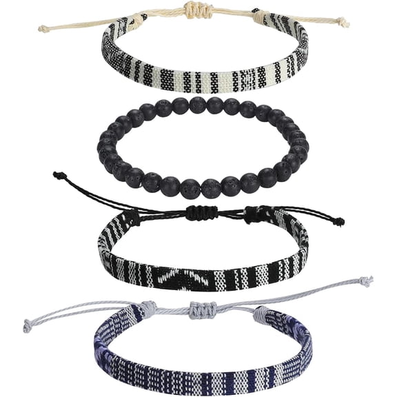 DESIGNICE Beach Bracelet Set for Men and Women, Surfer Men Bracelet, Braided Boho Summer Bracelets Adjustable Men's Bracelet Handmade Women Bracelet String Rope Ankle Bracelets Birthday Gift