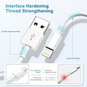 3 Pack i-Phone Charger ,USB Fast Charger Cable, Apple Charger for i-Phone, 6FT Charging Cord Compatible with iPhone, iPad, iPod, White