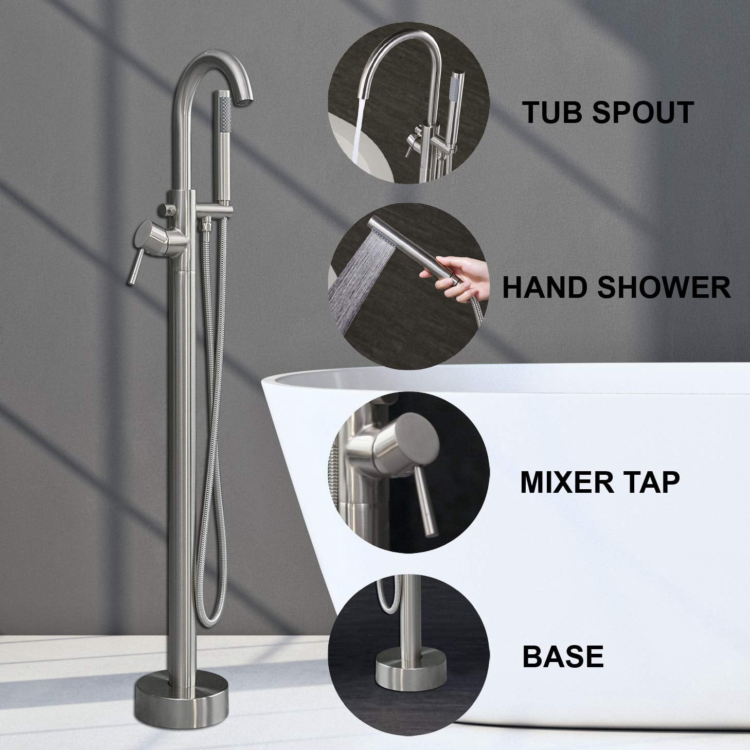 WOODBRIDGE F-0001 Bathtub Faucet, Brushed Nickel