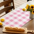 thumbnail image 2 of Placemats Set of 4, Pink Buffalo Plaid Placemats Set of 4, Spring Watercolor Check Stripe Tablemats Placemat Table Decoration for Kitchen Table Dinner Party Home Decor Indoor Outdoor 13x19 Inch, 2 of 8