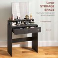 thumbnail image 4 of HOMCOM Coiffeuse avec Miroir, Tiroirs, Noir, 4 of 10