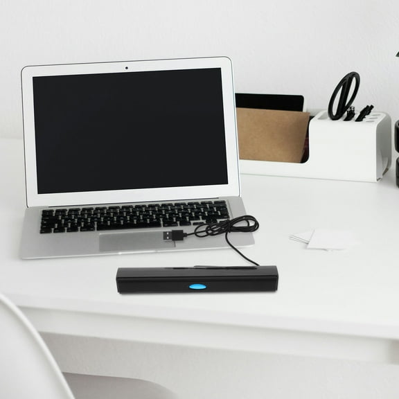 HONMEET USB 2.0 Soundbar Black - Clear Stereo Audio, Compatible with PC, Laptop, Desktop, and Multimedia Devices