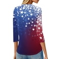 thumbnail image 4 of 250th Anniversary USA Shirts Women Plus Size 3/4 Sleeve Tshirts Casual American Flag Print Pullover Independence Day Patriotic Tops 4th of July Celebration Party Round Neck Blouses Sky Blue S, 4 of 4