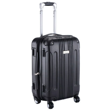 - GLOBALWAY Expandable 20'' ABS Luggage Carry on Travel Bag Trolley Suitcase Black