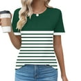 thumbnail image 2 of biudgviw Women's Tops Short Sleeve Striped Shirts Trendy Casual Soft Crewneck Basic Tees Lightweight Summer Clothes S-XXXL, 2 of 5