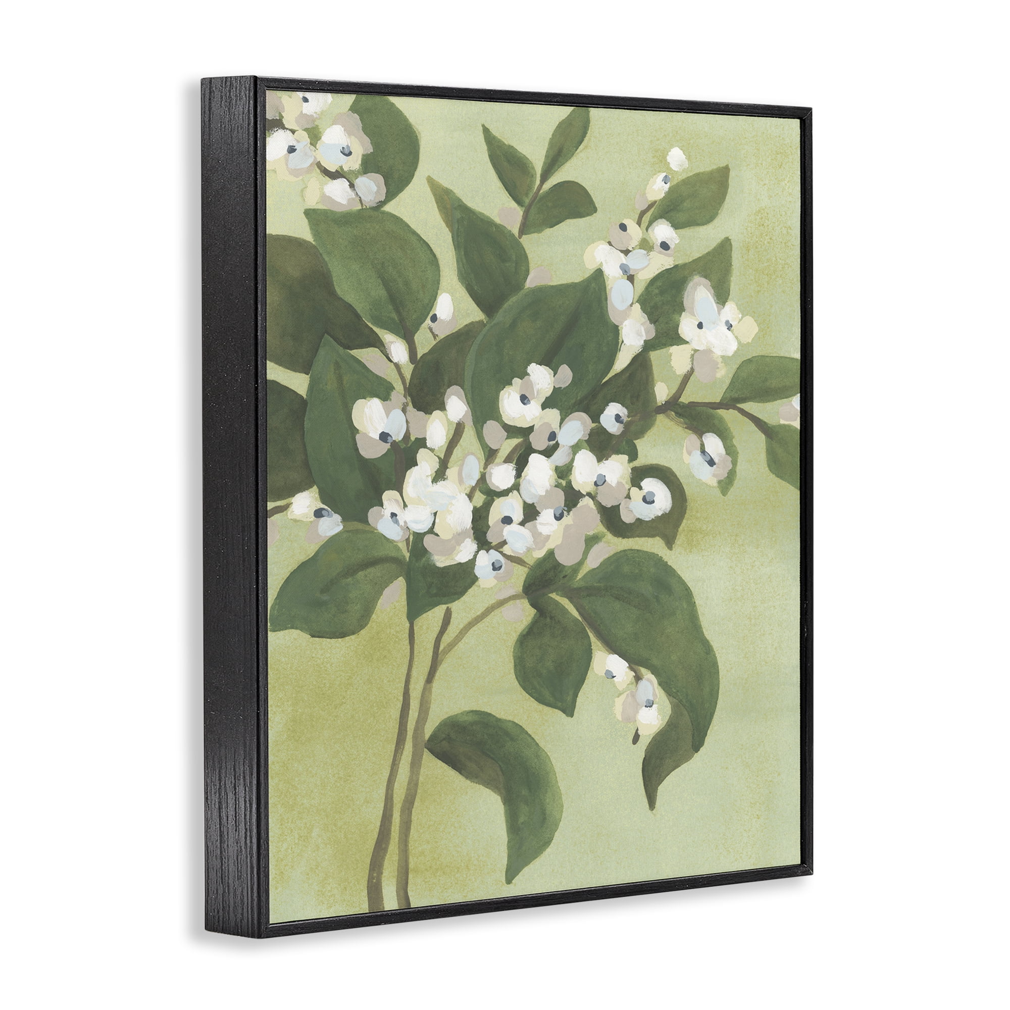 Stupell Industries Verdant Branch Blossoms Black Framed Giclee Art, design by June Erica Vess