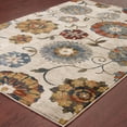 thumbnail image 4 of 5' X 8' Ivory Blue Gold Green Orange Rust And Teal Floral Power Loom Stain Resistant Area Rug, 4 of 5