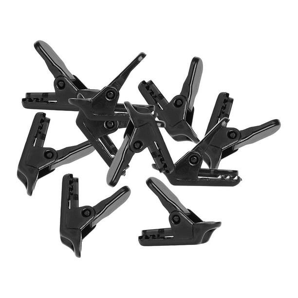 10 sujetadores de agarre con bloqueo de apriete, clips multiusos para lona de piscina negro