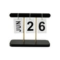 thumbnail image 2 of Wooden Perpetual Flip Calendar for Desk - Reusable Date Display with Brass Rings for Home Office Decor & Photo Props, 2 of 5