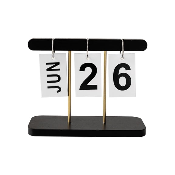 Home Office Desk Accessories Wooden Perpetual Flip Calendar 6.3"X7.8" Womens Desk Accessories for Office Creative Date Display