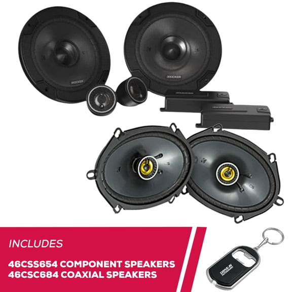 New Kicker 46CSS654 CS Series 6.5" Component Speaker & 46CSC684 6x8" Coaxial Speaker