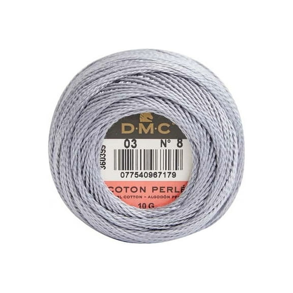 DMC Pearl Cotton Ball - Size 8 - #0003 Medium Tin