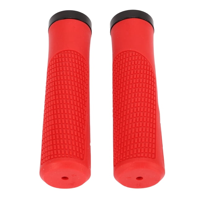 Bike Handlebar Grips, Ergonomic Design Bike Handlebar Cover Rubber 2 PCS For Folding Bike Black,Red