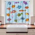 thumbnail image 2 of Ambesonne Ocean Kitchen Curtains, Navy Nautical Life Sea, 55"x39", Multicolor, 2 of 3