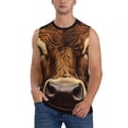 thumbnail image 2 of Lsque Sunflower Butterfly Cow Print Men's Cotton Blend Sleeveless Muscle Shirts (S-3XL)- Moisture Wicking, Odor Protection, UPF 30+,3X-Large, 2 of 8