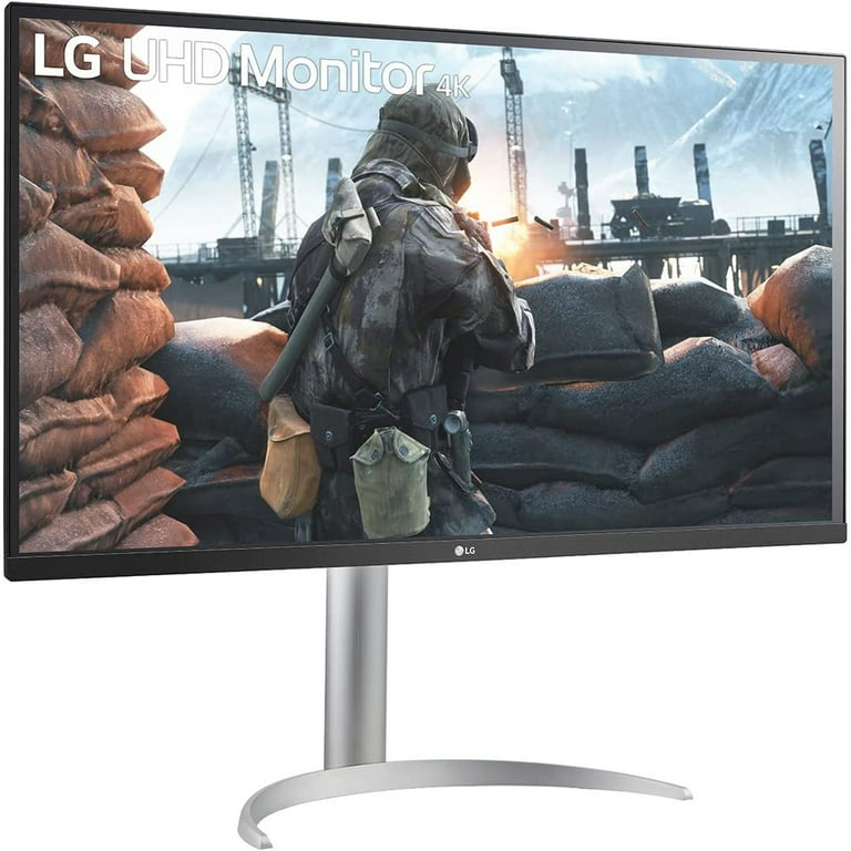 LG 32UP550N-W 32 inch UHD HDR Monitor with USB Type-C Bundle with 