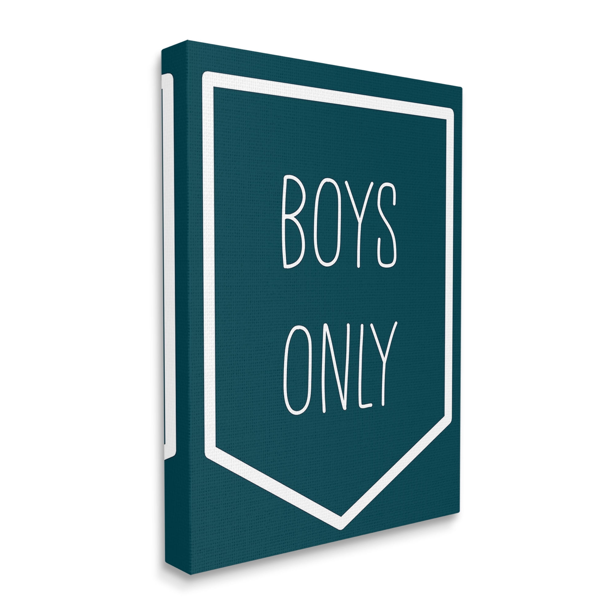 Stupell Industries Minimal Boys Only Typography Painting Gallery Wrapped Canvas Art Print Wall Art, 36 x 48