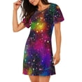 thumbnail image 2 of Easygdp Bright Universe Camisón de manga corta para mujer, informal, estampado, 2 of 6