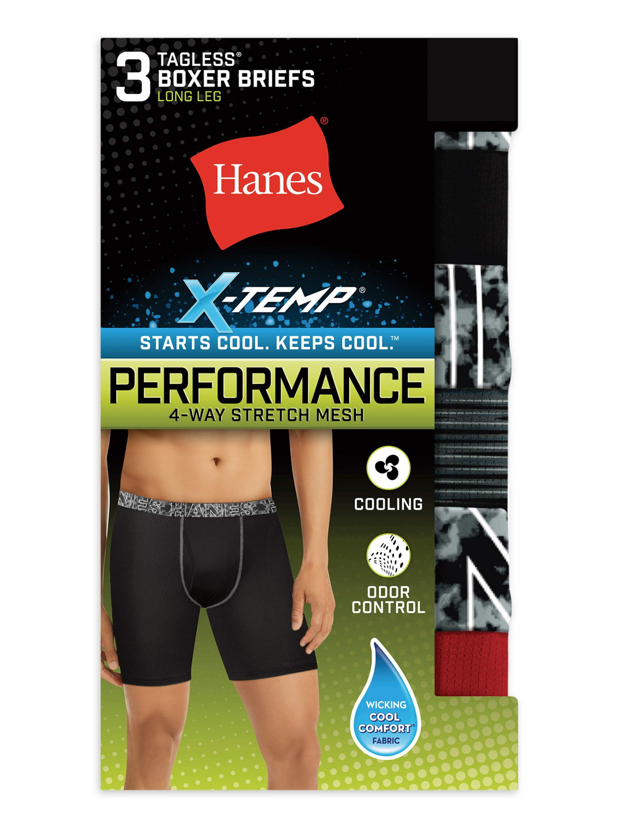 Men Boxer Brief Hanes X-Temp 4-Way Performance Stretch Mesh 3pack - A. Ally  & Sons