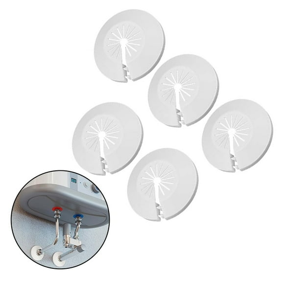 Reliable Plumbing Cover Plates 5 Piece Set Lightweight Plastic White Color