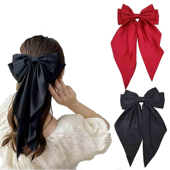 mtvxesu Flower Hair Clips, Women's Hair Clip Long Tailed Tassel Ribbon Bow Clip Girl Solid Color Accessory Hair Clip Claw Bow Clips Hair Hair Blow Dryer Summer Savings Clearance Hair Clips!