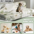 thumbnail image 7 of SCRAWLGOD Floral Robin Print White Non Slip Futon Cover, Armless Washable Couch Cover for Futon, Stretch Sofa Cover, Scratch Resistant Furniture Protector for Pets, Dog and Cat, 7 of 7