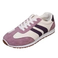 thumbnail image 3 of uvwlwu Platform Lace Up Casual Walking Shoes Fashion Comfortable Leather Upper Sneakers For Daily Wear Sole Lightweight Design Durable Construction All Day Footwear(Purple,6), 3 of 9