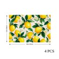 thumbnail image 4 of Amarainy Lemon Floral Pattern Linen Table Mats Set of 4 for Dining Table Decor, 12x18 inch, 4 of 5