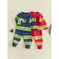 thumbnail image 3 of RUINIXCW Toddler Boy Firefighter Outfits Contrast Color Long Sleeve Tops and Pants, 3 of 8