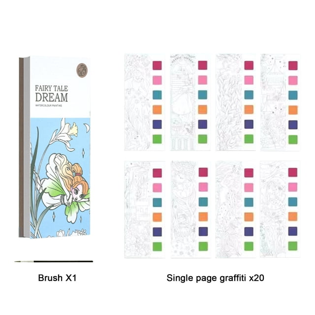 Gouache Graffiti Picture Book Color Filling Picture Book Graffiti Pocket Watercolor Book