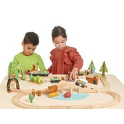 Tender Leaf Toys - Wild Pines Train Set - Stunning Wooden Lumberjack Style Toy Train Set for Age 3+
