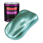 Restoration Shop Silver Aqua Metallic Acrylic Urethane Auto Paint - Gallon Paint Color Only, Single Stage High Gloss