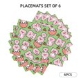 thumbnail image 2 of Placemats Set Of 4 / 6, Parent-Child Cute Pig Pink Placemats For Dining Table Indoor/Outdoors Heat Resistant Washable Placemats 18" X 12", 2 of 8
