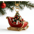 thumbnail image 5 of Santa Claus Sled Acrylic Keychain - Christmas Car Decorations, Backpack Charm, Stocking Stuffers, Holiday Gift, Tree Ornament, 5 of 5