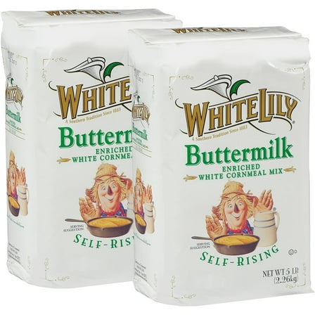 White Lily Buttermilk Corn Meal Self Rising 5 lb Bag (Pack of 2)