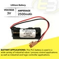thumbnail image 6 of 10x PLC Batteries for Fanuc A02B-0200-K102, A98L-0031-0012, A98L0031001, 6 of 7