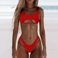 thumbnail image 2 of zuwimk Bikinis for Women,Women's Triangle Bikini Floral String Bikini Set Two Piece Swimsuit Bathing Suits Red,M, 2 of 5