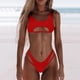 thumbnail image 2 of Gibobby Trajes de Natación para Mujer Mujeres Bandeau Bandage Bikini Set Push Up Traje de baño brasileño Ropa de playa Traje de baño Tow Piece Traje de b(Rojo,CH), 2 of 5