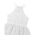 thumbnail image 5 of Hansber Kids Flower Girl Dress Halter Chiffon Long Party Junior Wedding Evening Prom Maxi Gown Dress White 16, 5 of 7